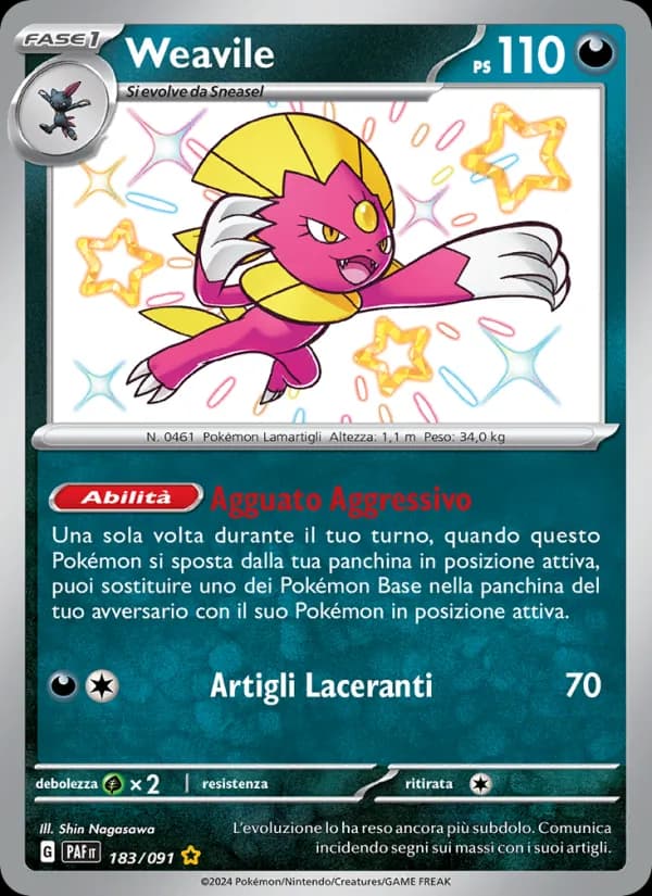 Weavile card in Italian
