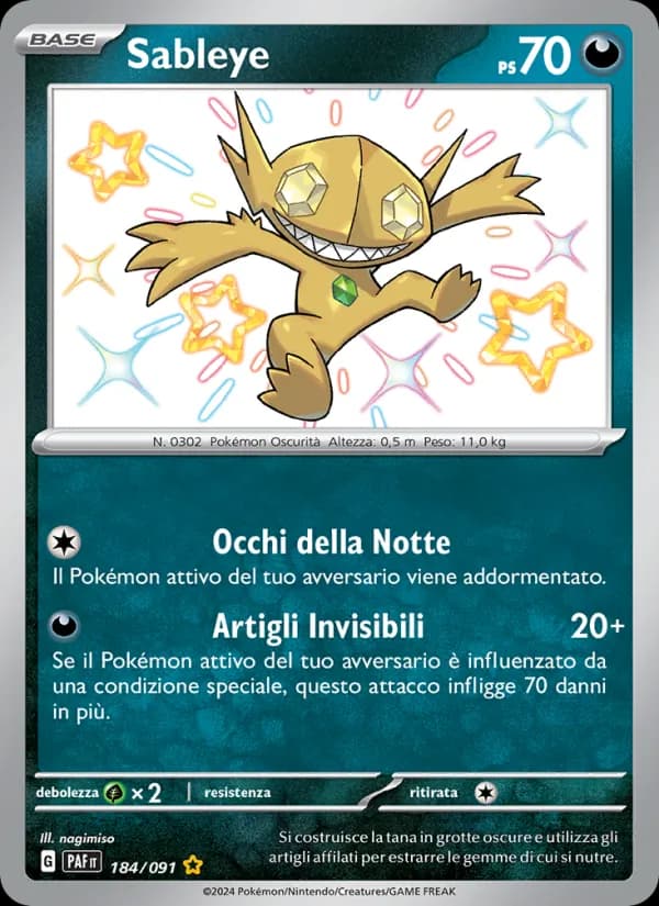 Sableye card in Italian