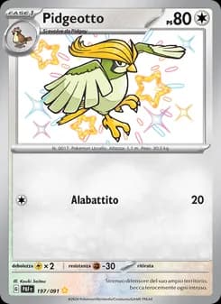 Pidgeotto card in Italian