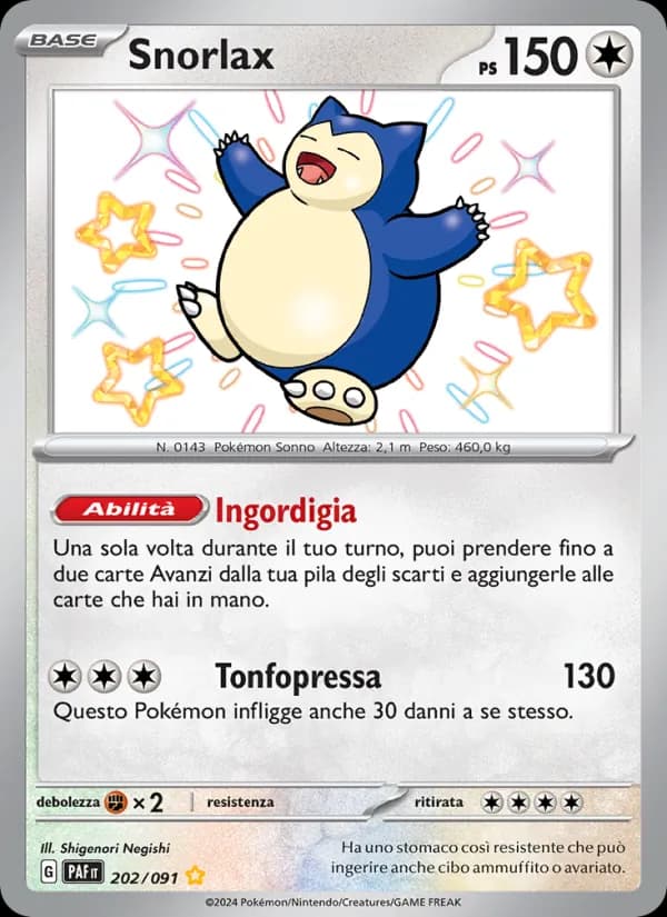 Snorlax card in Italian