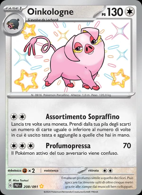 Oinkologne card in Italian