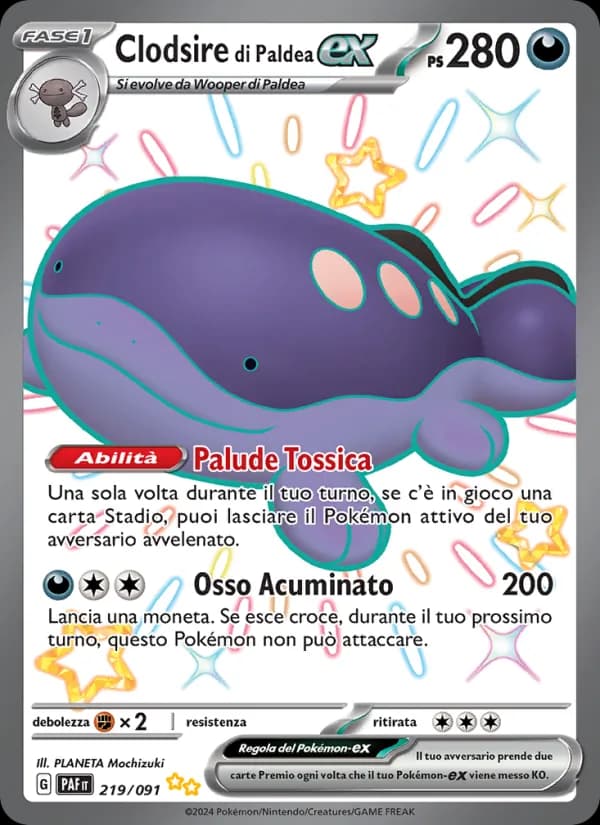 Clodsire di Paldea-ex card in Italian