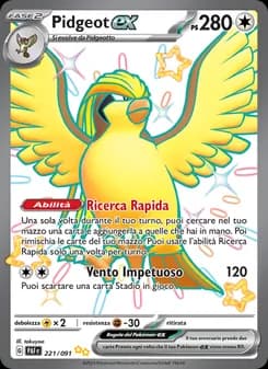 Pidgeot-ex card in Italian