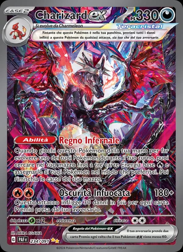 Charizard-ex card in Italian