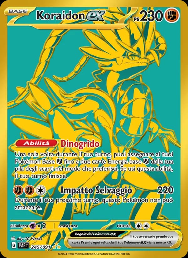 Koraidon-ex card in Italian