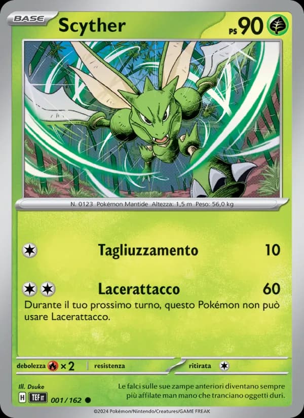 Scyther card in Italian