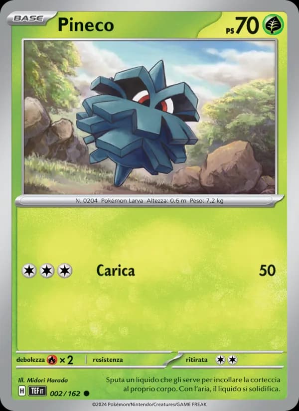 Pineco card in Italian