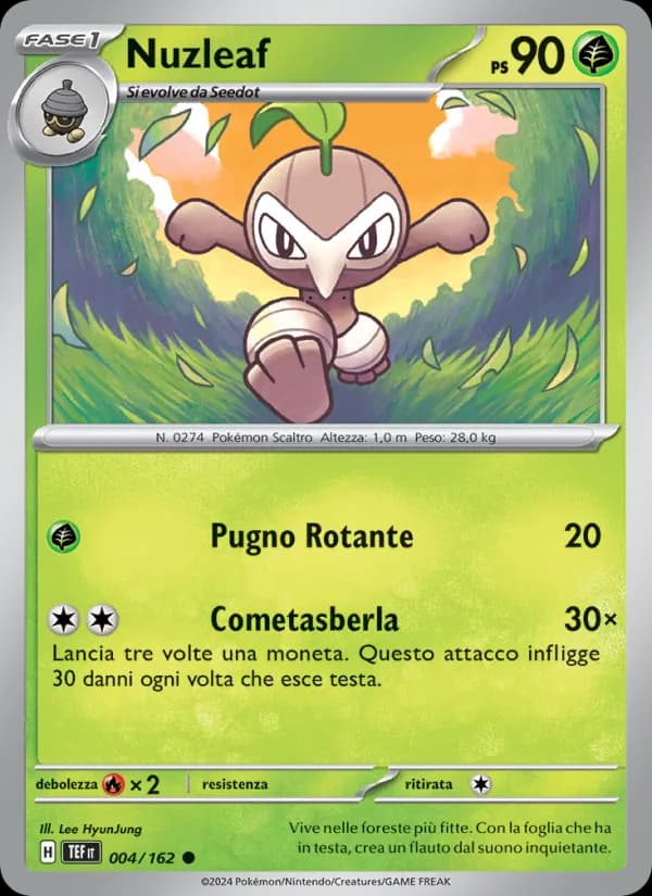 Nuzleaf card in Italian