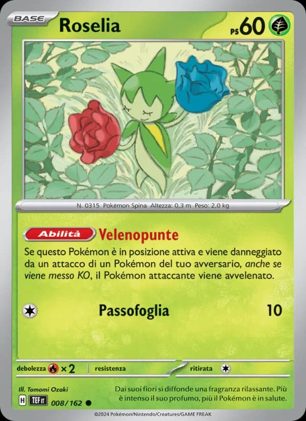 Roselia card in Italian