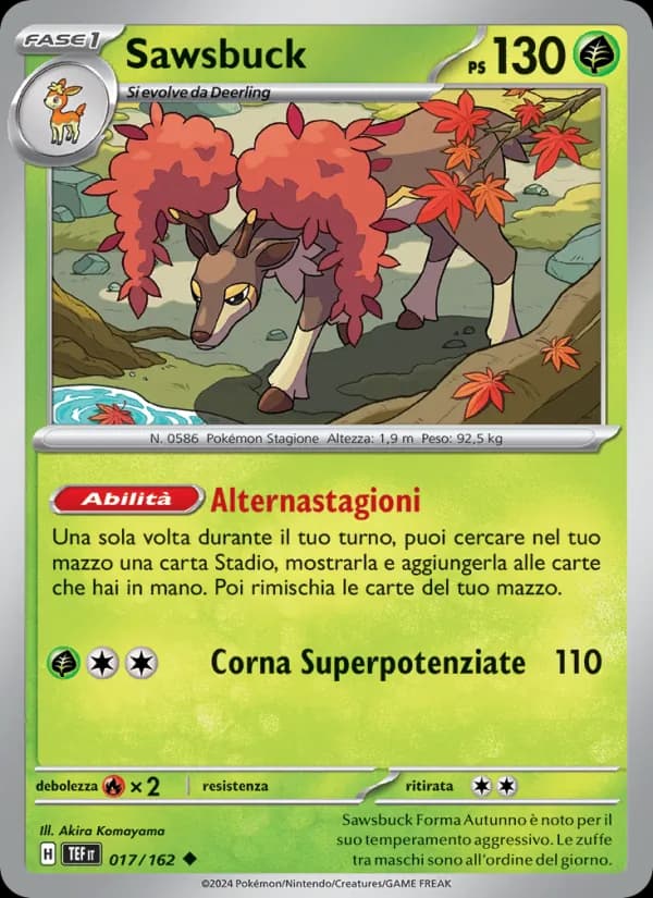 Sawsbuck card in Italian