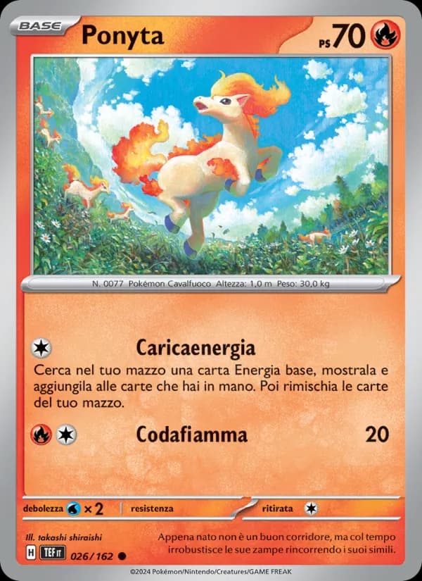 Ponyta card in Italian