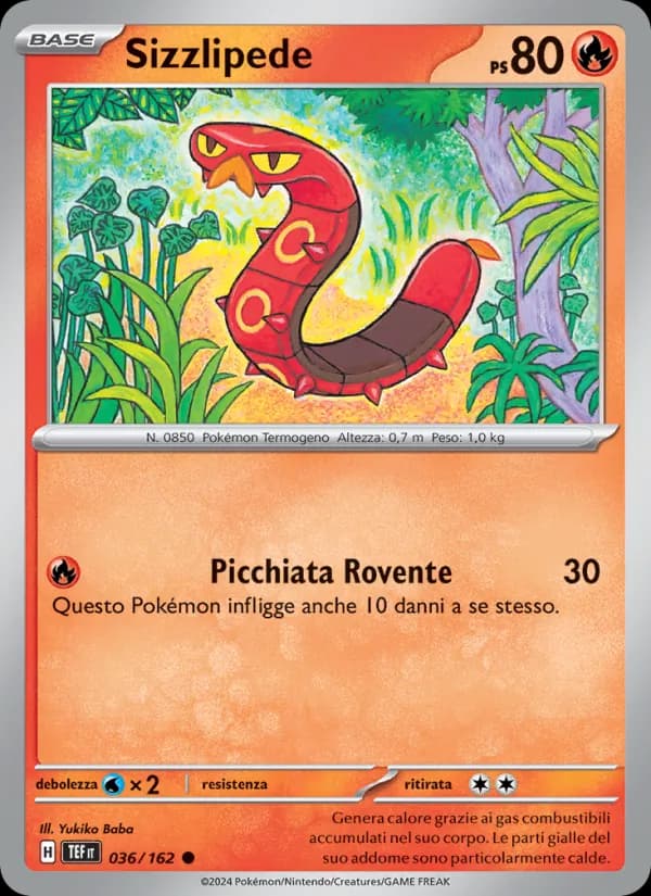 Sizzlipede card in Italian
