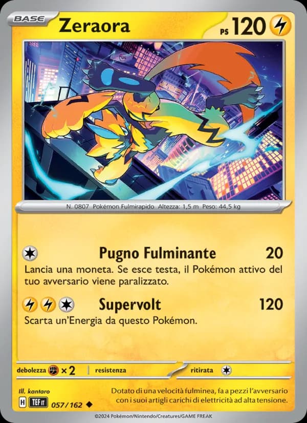 Zeraora card in Italian