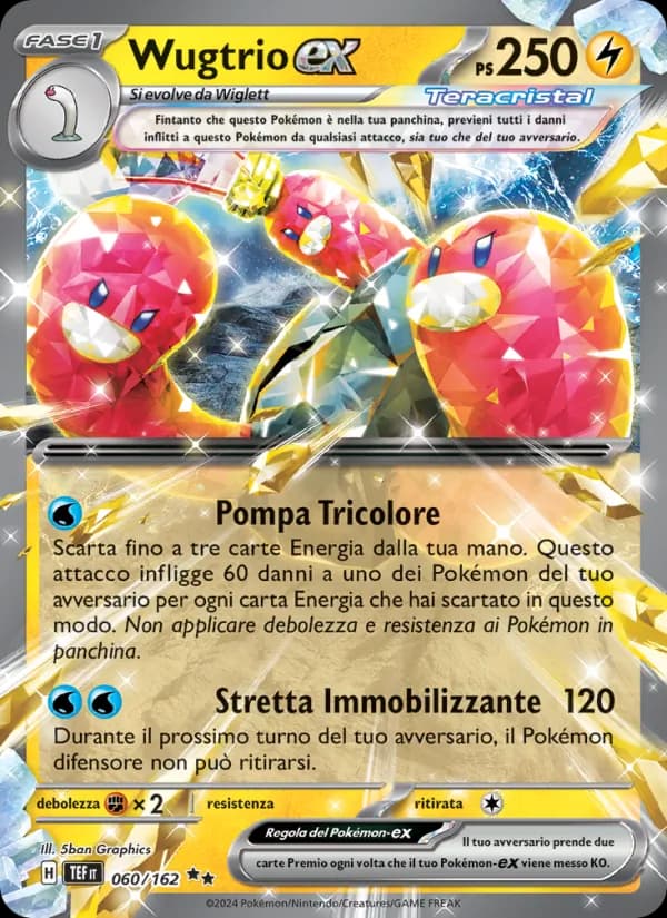 Wugtrio-ex card in Italian