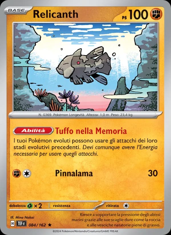 Relicanth card in Italian