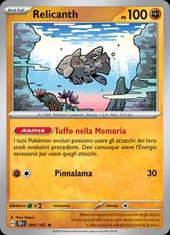 Relicanth card in Italian