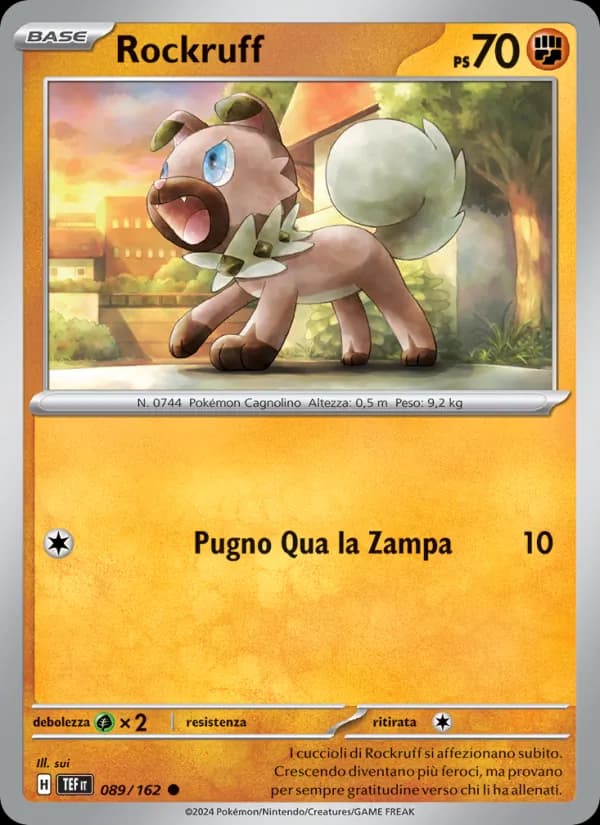 Rockruff card in Italian