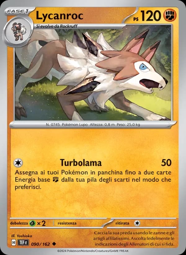 Lycanroc card in Italian