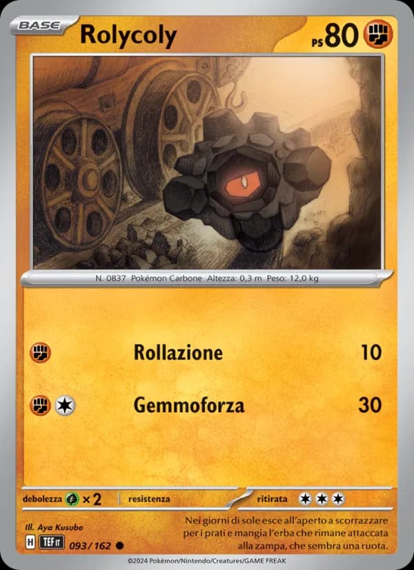Rolycoly card in Italian