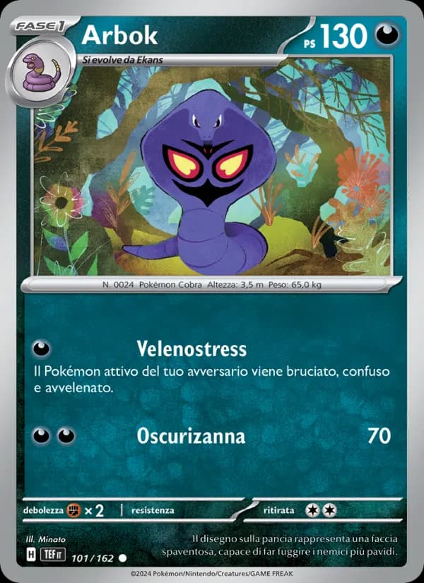 Arbok card in Italian