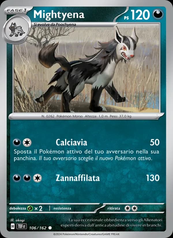 Mightyena card in Italian
