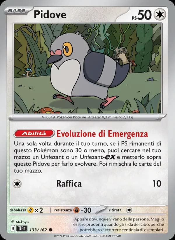 Pidove card in Italian
