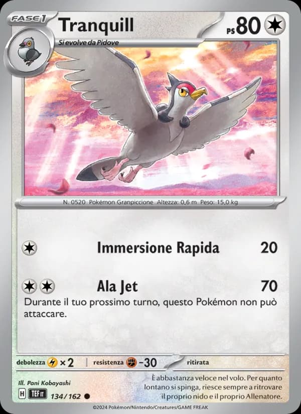 Tranquill card in Italian
