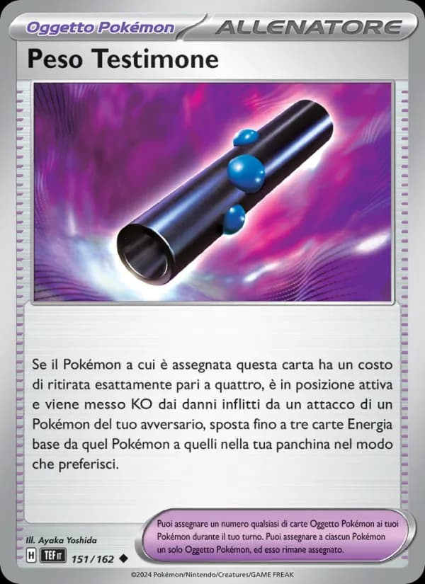 Peso Testimone card in Italian