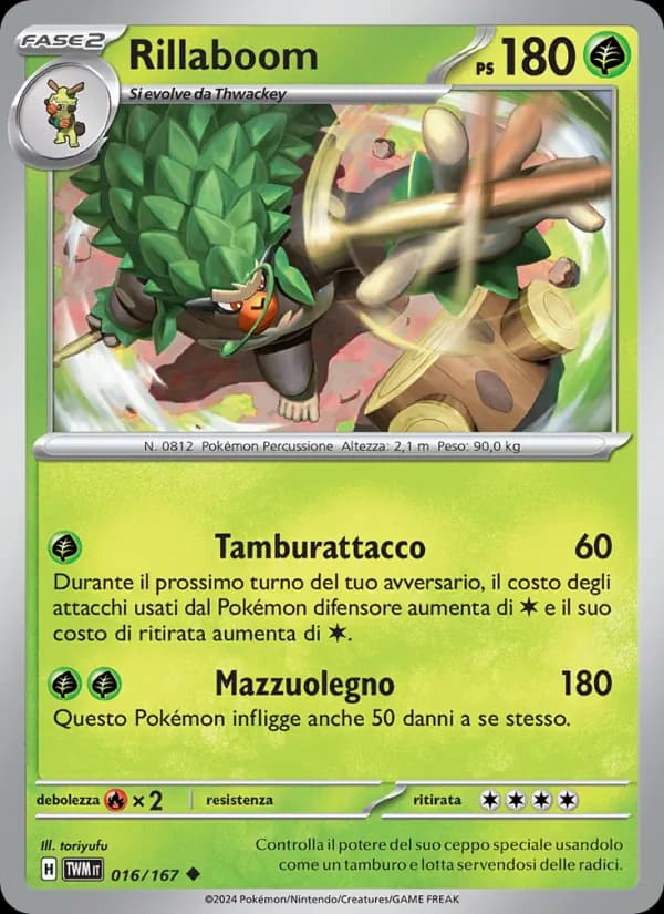 Rillaboom card in Italian