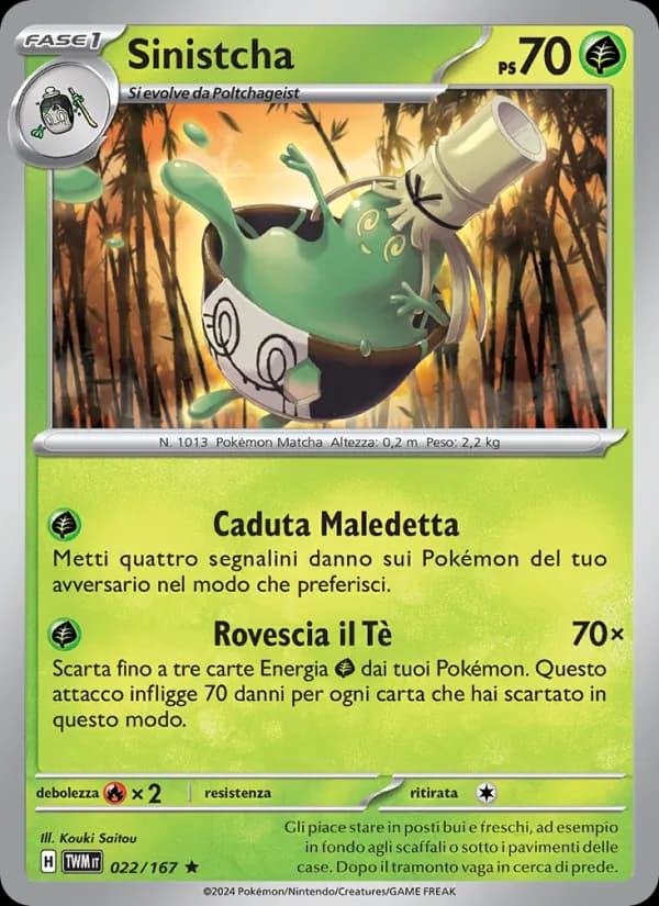 Sinistcha card in Italian