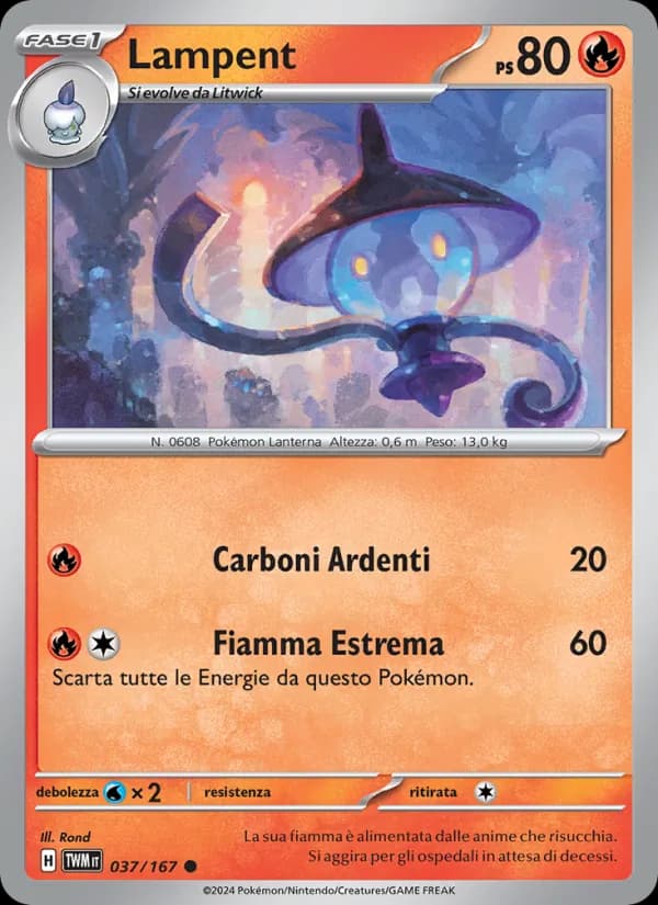 Lampent card in Italian