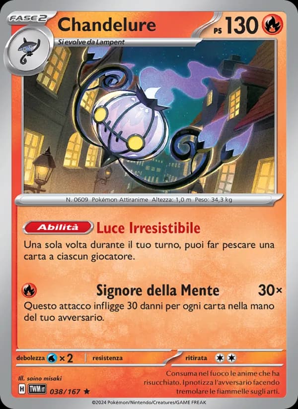 Chandelure card in Italian