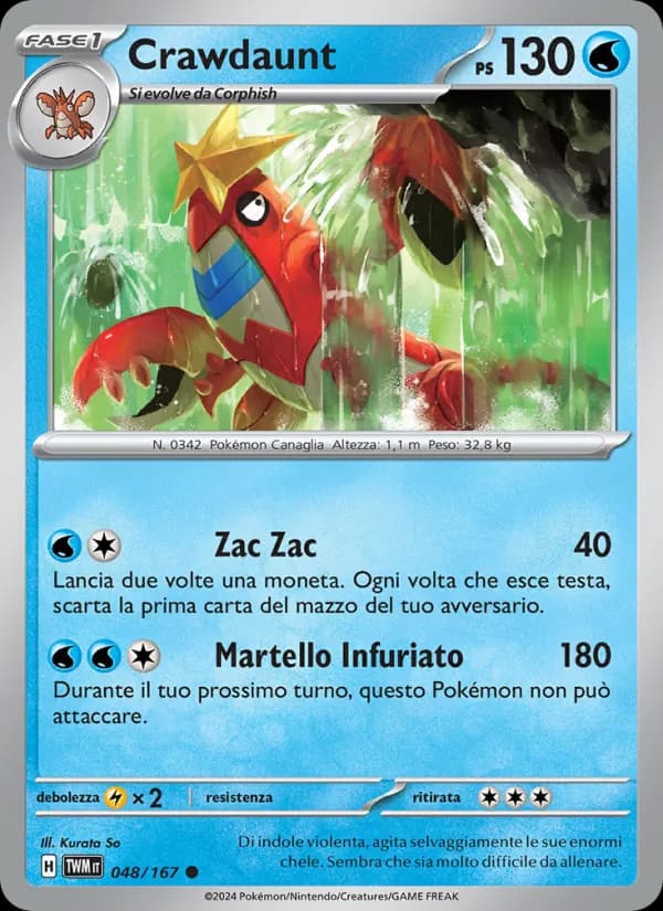 Crawdaunt card in Italian