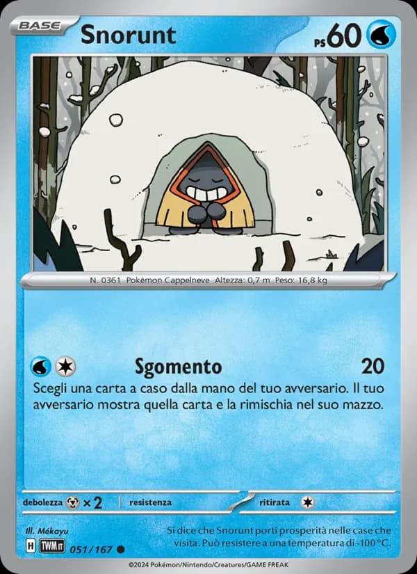 Snorunt card in Italian
