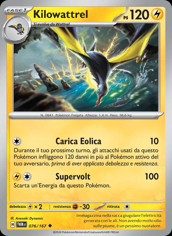 Kilowattrel card in Italian