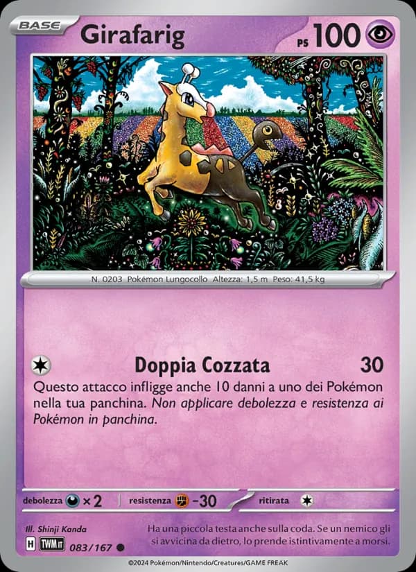 Girafarig card in Italian