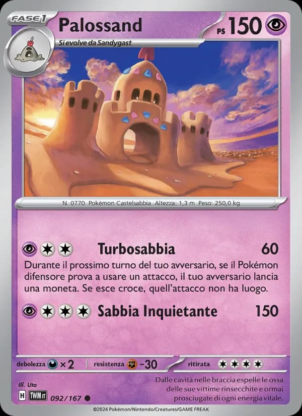 Palossand card in Italian