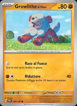 Growlithe di Hisui card in Italian