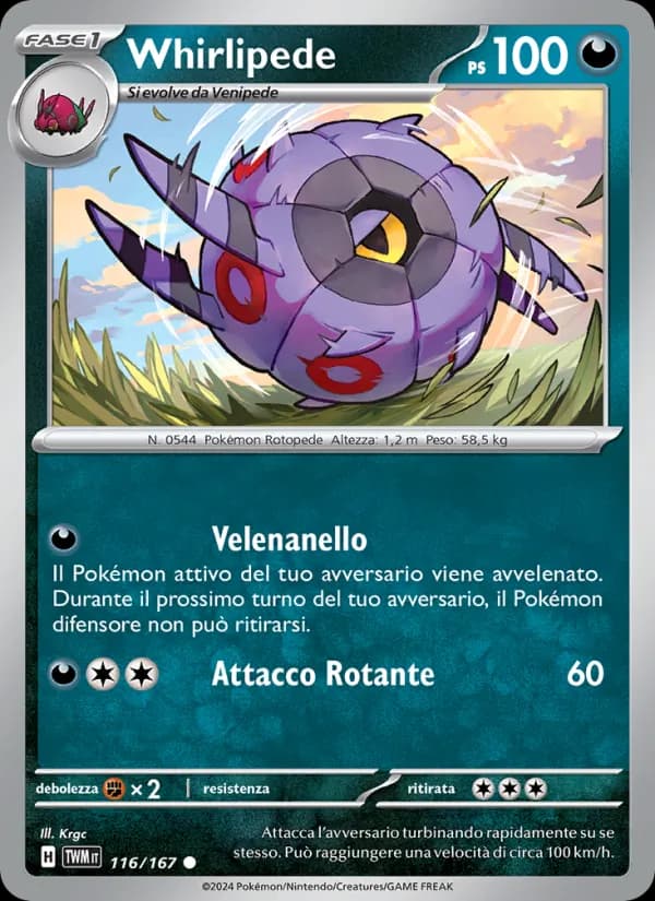 Whirlipede card in Italian