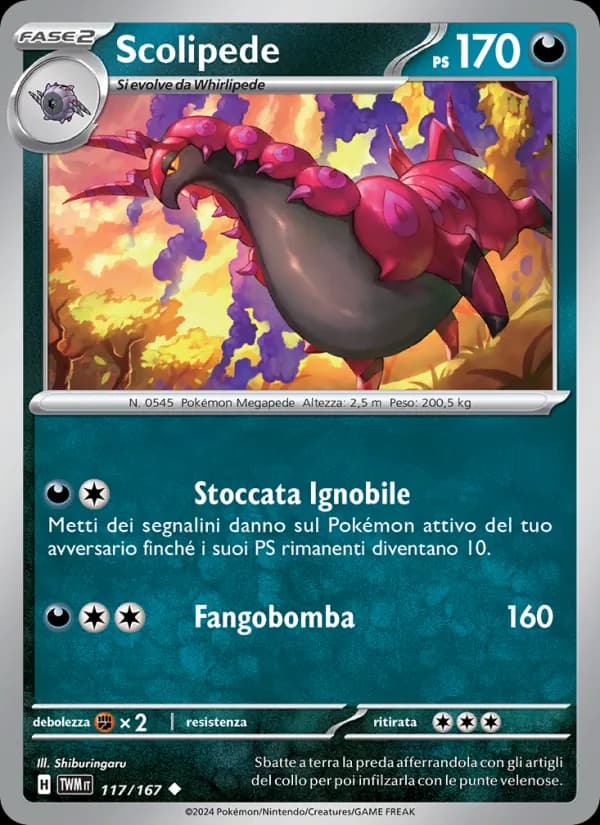 Scolipede card in Italian