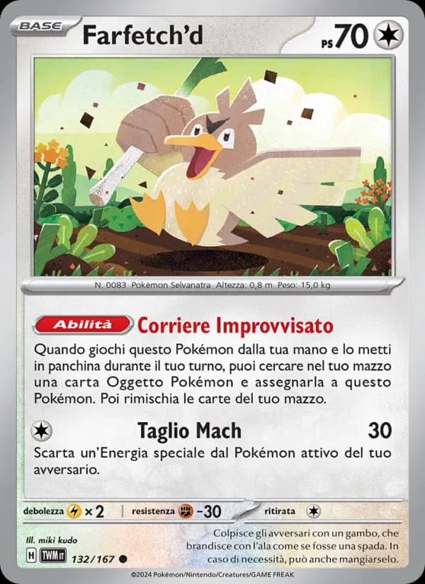 Farfetch'd card in Italian