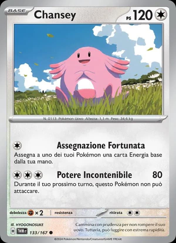 Chansey card in Italian