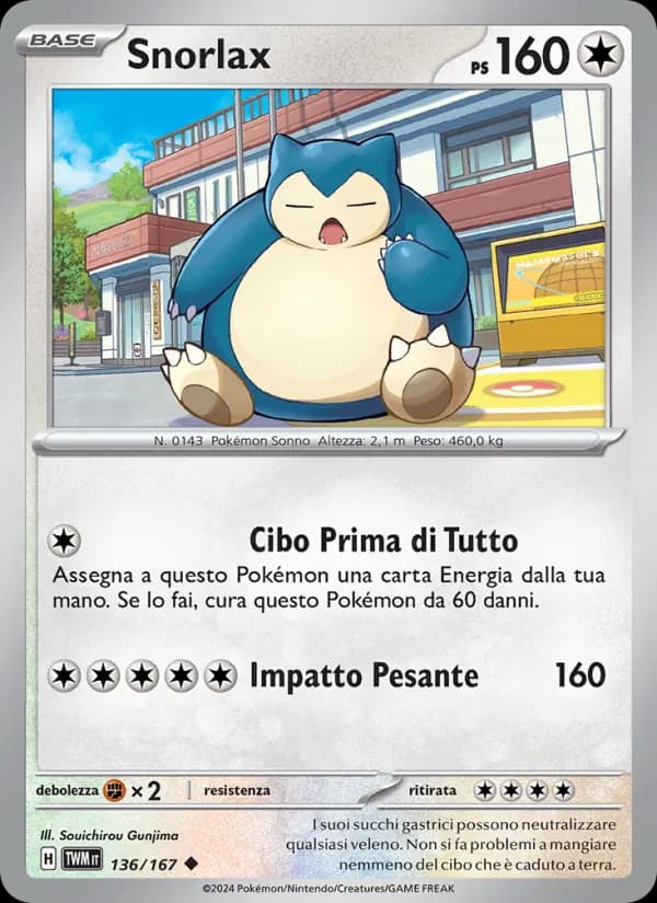 Snorlax card in Italian