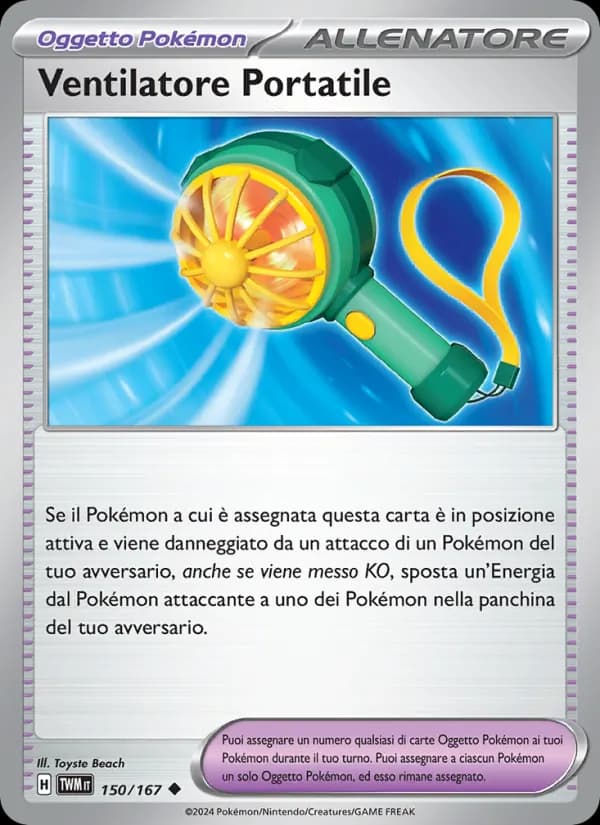 Ventilatore Portatile card in Italian