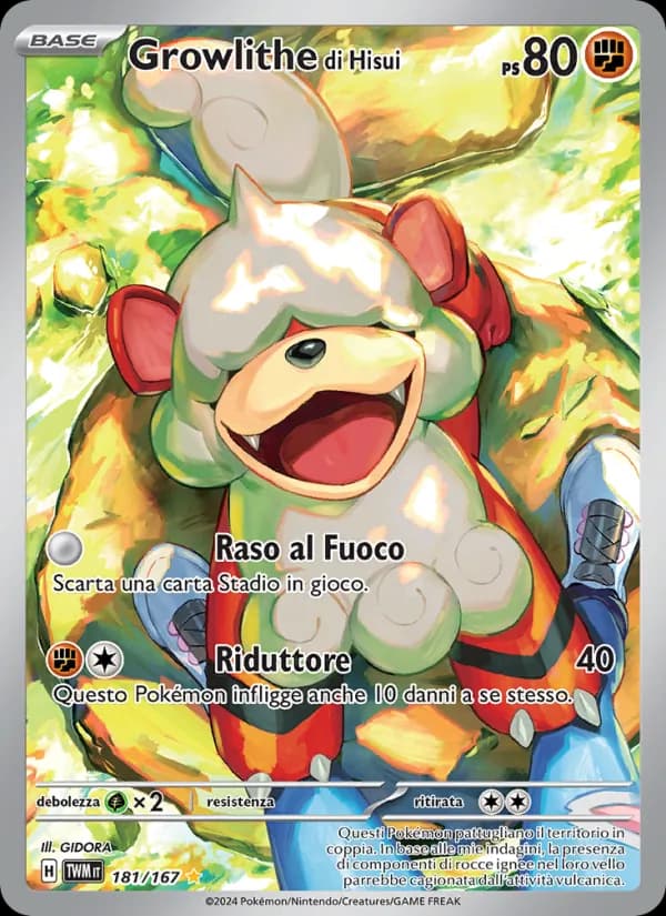 Growlithe di Hisui card in Italian