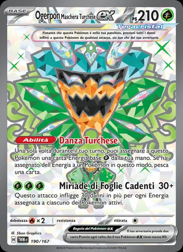 Ogerpon Maschera Turchese-ex card in Italian