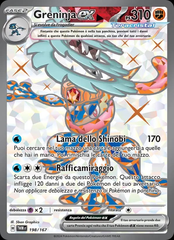 Greninja-ex card in Italian