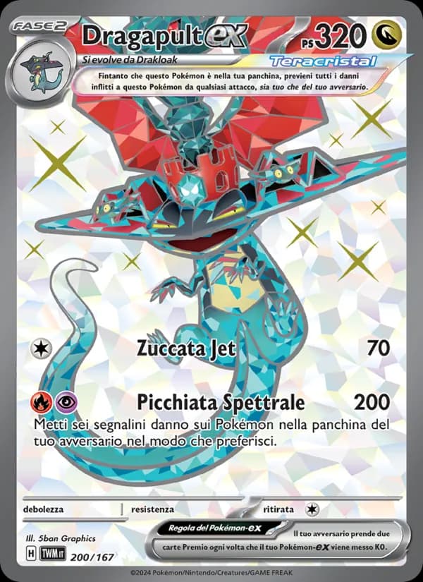 Dragapult-ex card in Italian