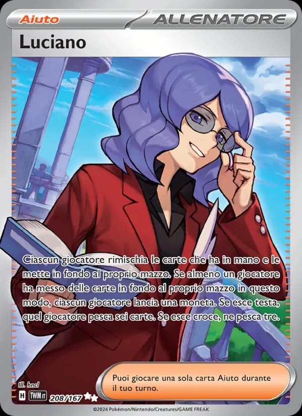 Luciano card in Italian
