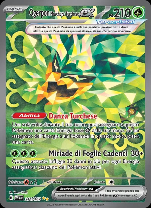 Ogerpon Maschera Turchese-ex card in Italian